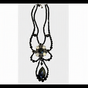 White House Black Market beaded rhinestone layered necklace